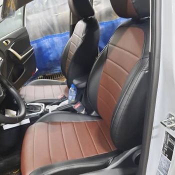 Авточехлы Автопилот Черный темно коричневый цвет